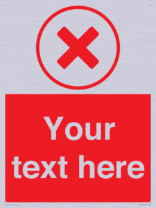 Custom red background, red cross in circle sign